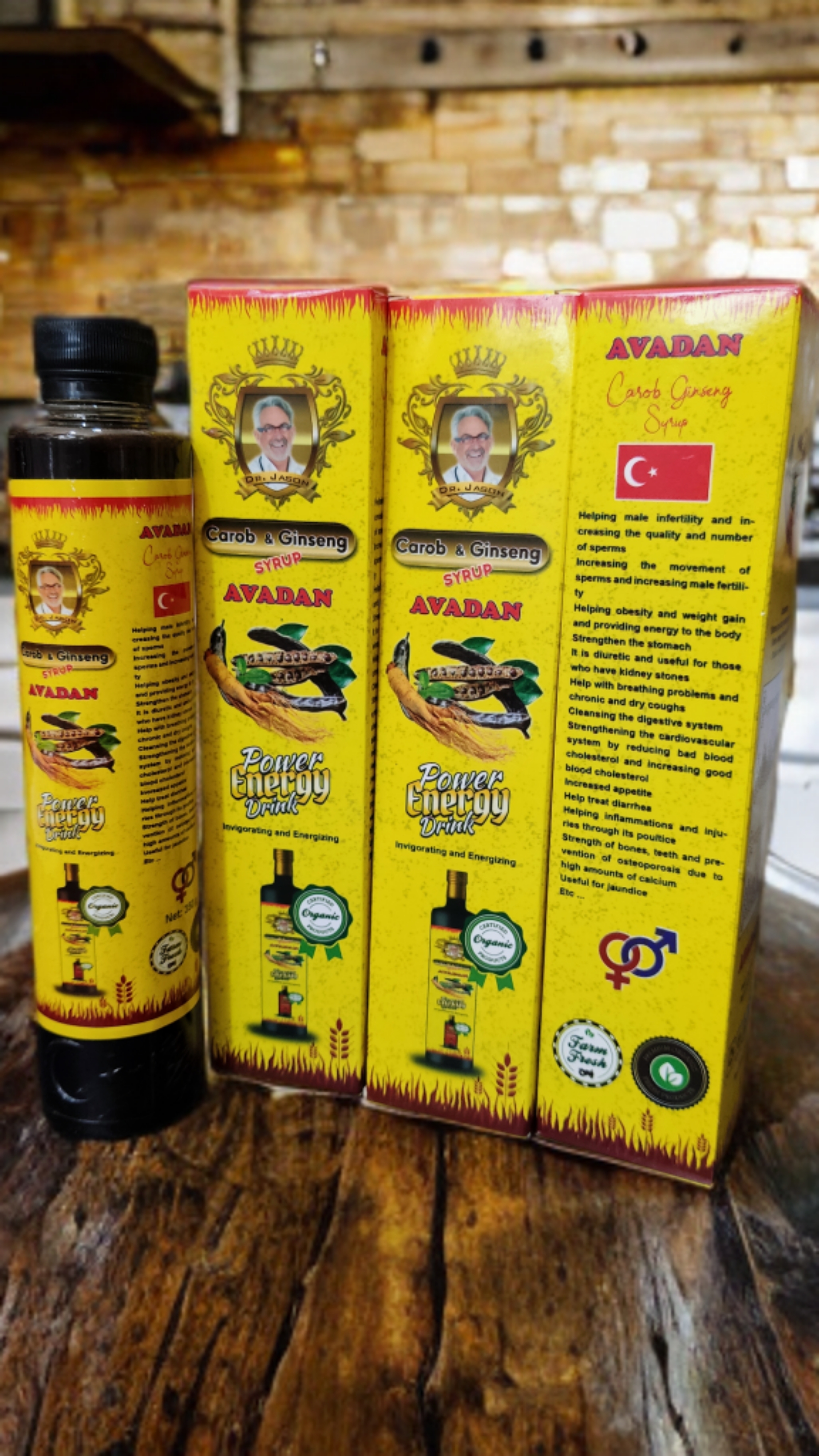 شربت جنسینگ و خرنوب پاور انرژی آوادان 300 گرمی تقویت‌کننده قوای جسمی و جنسی